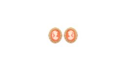 Boucles d'oreilles plaqué or camé orange